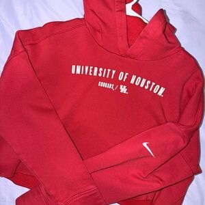 Cropped Nike Red Pullover Hoodie